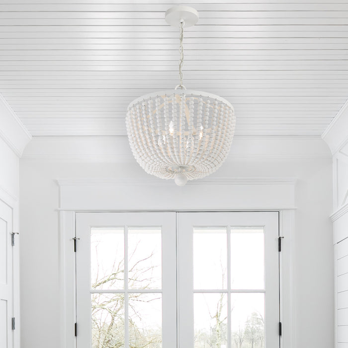 Crystorama 604-MT Four Light Chandelier, Matte White