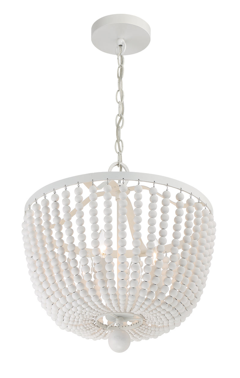 Crystorama 604-MT Four Light Chandelier, Matte White