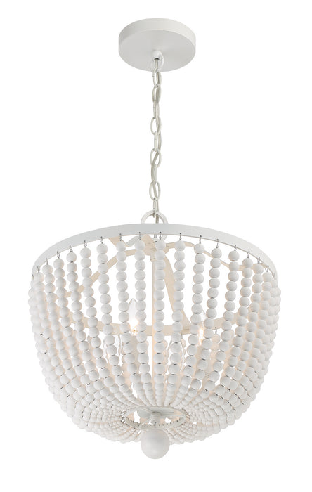 Crystorama 604-MT Four Light Chandelier, Matte White