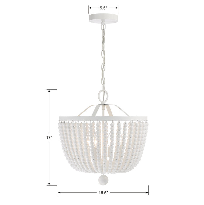 Crystorama 604-MT Four Light Chandelier, Matte White