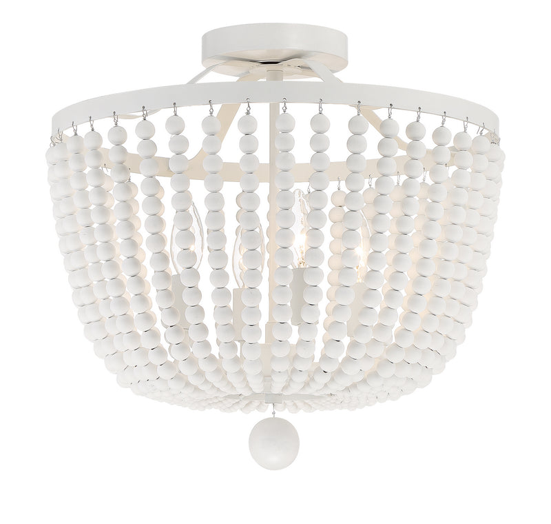 Crystorama 604-MT_CEILING Four Light Semi Flush Mount, Matte White