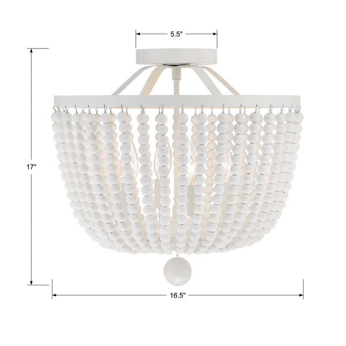 Crystorama 604-MT_CEILING Four Light Semi Flush Mount, Matte White
