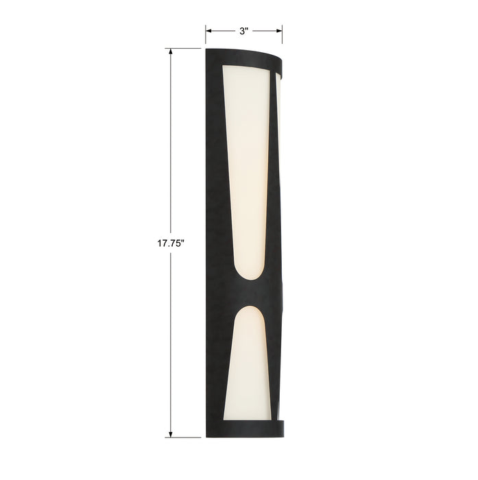 Crystorama ROY-802-BK Two Light Wall Sconce, Black