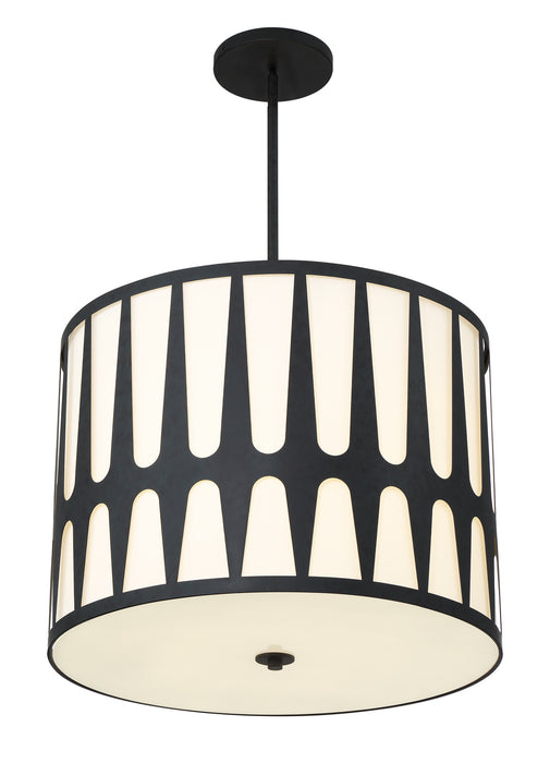 Crystorama ROY-809-BK Five Light Pendant, Black