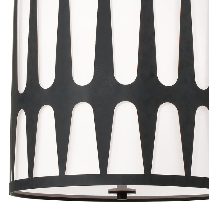 Crystorama ROY-805-BK Four Light Pendant, Black