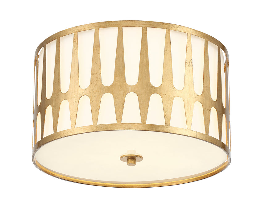 Crystorama ROY-800-GA Three Light Flush Mount, Antique Gold
