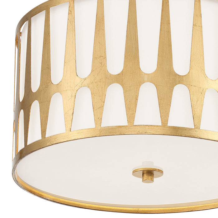 Crystorama ROY-800-GA Three Light Flush Mount, Antique Gold