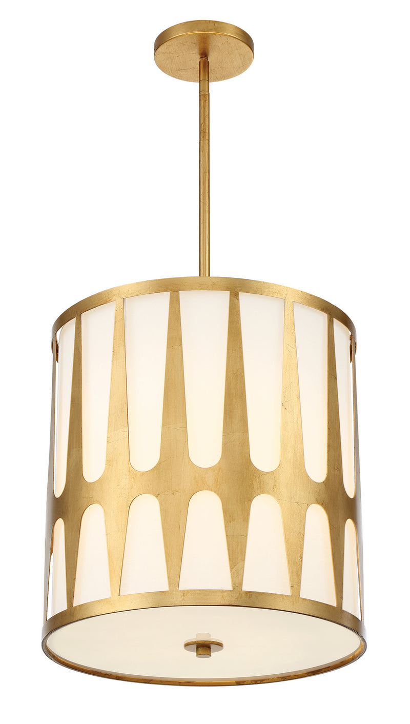 Crystorama ROY-805-GA Four Light Pendant, Antique Gold