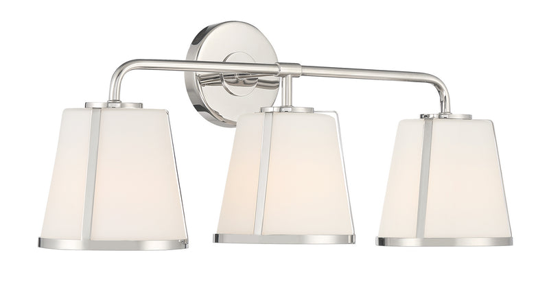 Crystorama FUL-913-PN Three Light Bath, Polished Nickel