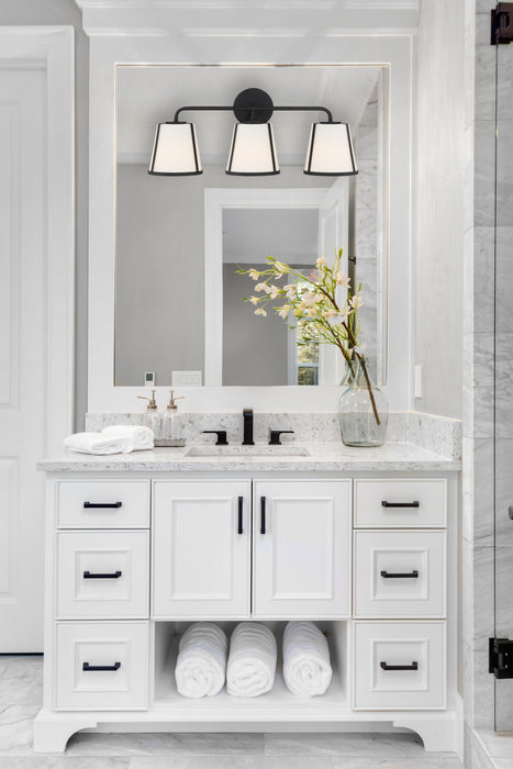 Crystorama FUL-913-BK Three Light Bath, Black