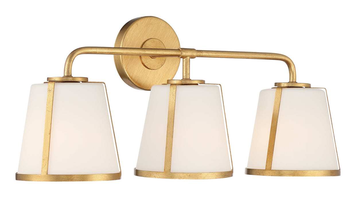 Crystorama FUL-913-GA Three Light Bath, Antique Gold