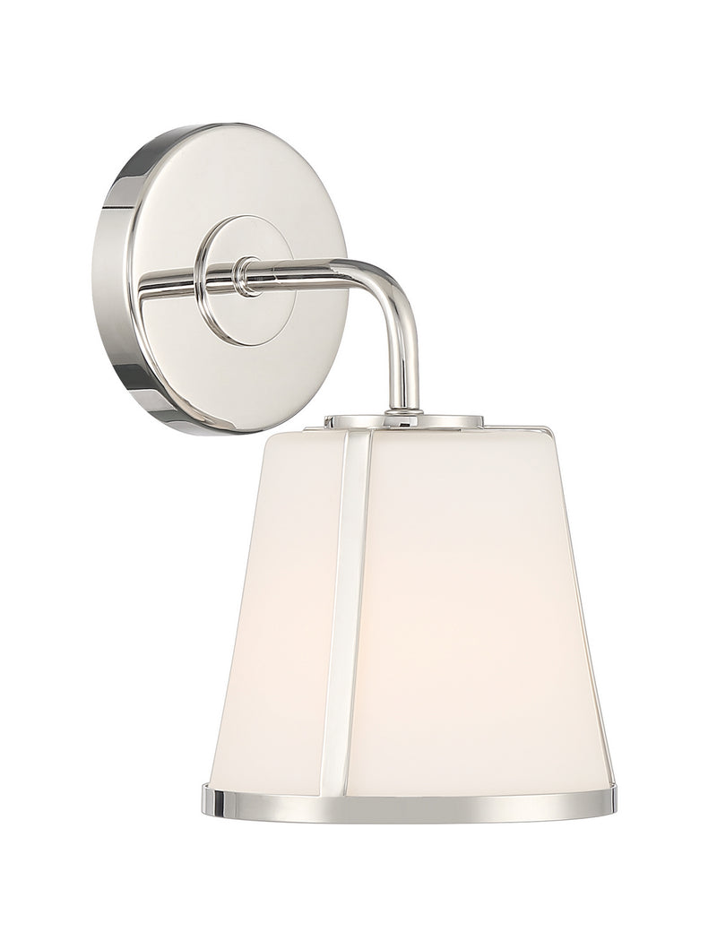 Crystorama FUL-911-PN One Light Wall Sconce, Polished Nickel