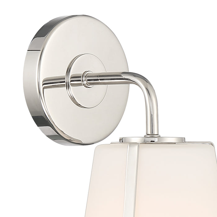Crystorama FUL-911-PN One Light Wall Sconce, Polished Nickel