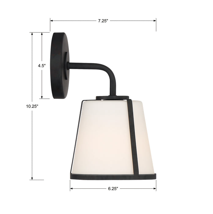 Crystorama FUL-911-BK One Light Wall Sconce, Black