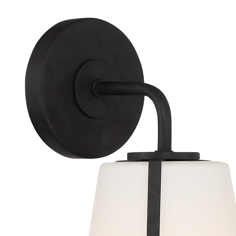 Crystorama FUL-911-BK One Light Wall Sconce, Black