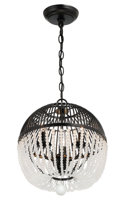 Crystorama DUV-623-MK Three Light Mini Chandelier, Matte Black