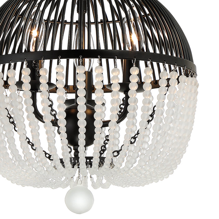 Crystorama DUV-623-MK Three Light Mini Chandelier, Matte Black