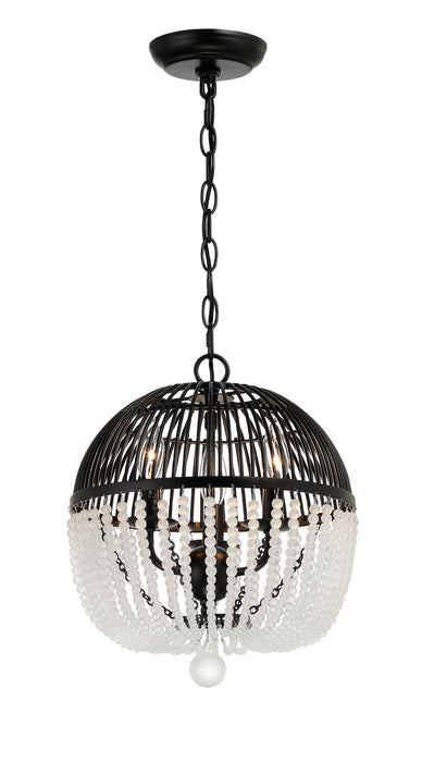 Crystorama DUV-623-MK Three Light Mini Chandelier, Matte Black