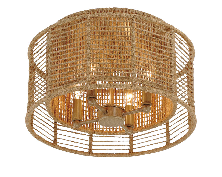 Crystorama JAY-A5000-BS Four Light Flush Mount, Burnished Silver
