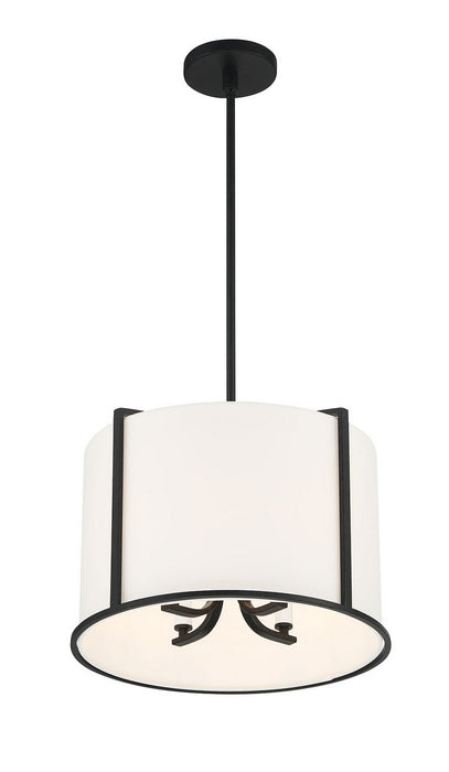 Crystorama CAR-9204-BK Four Light Pendant, Black
