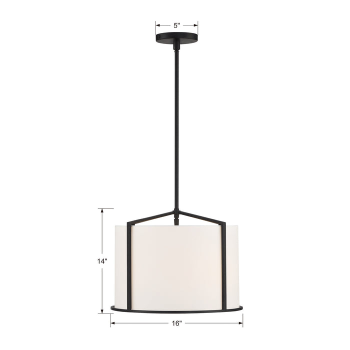 Crystorama CAR-9204-BK Four Light Pendant, Black