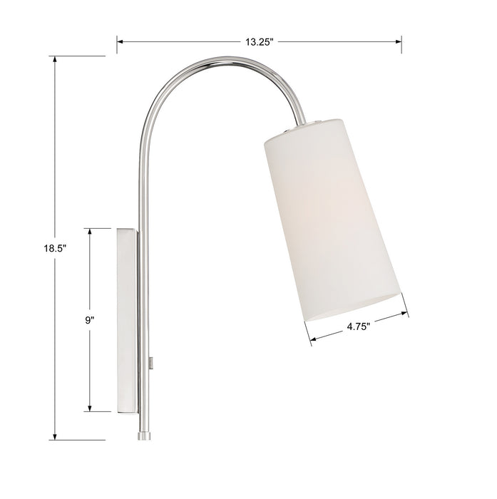 Crystorama ALX-4501-PN One Light Wall Sconce, Polished Nickel