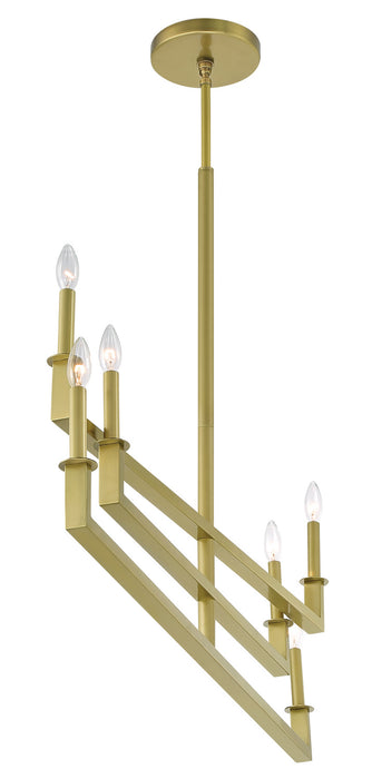 Crystorama DNT-6046-AG Six Light Chandelier, Aged Brass