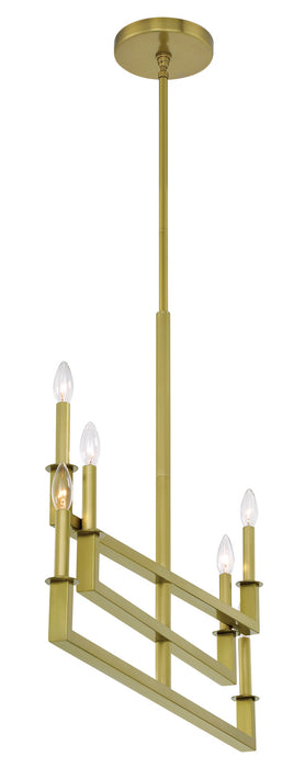 Crystorama DNT-6036-AG Six Light Chandelier, Aged Brass