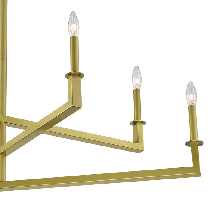 Crystorama DNT-6036-AG Six Light Chandelier, Aged Brass