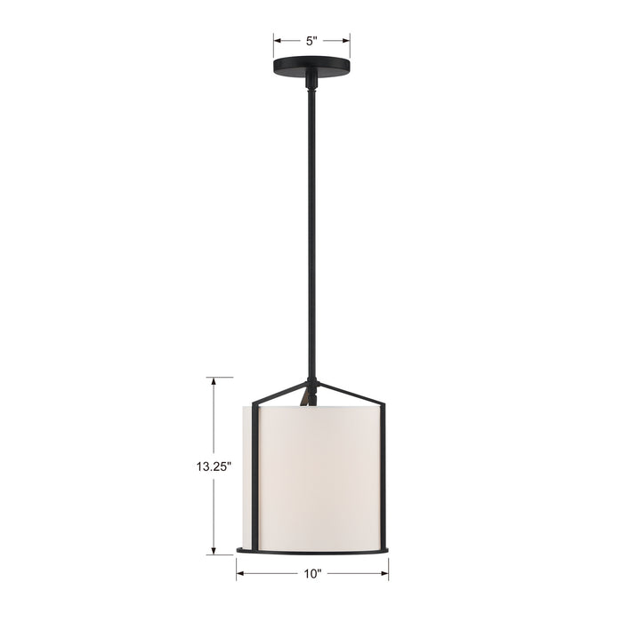 Crystorama CAR-9201-BK One Light Pendant, Black
