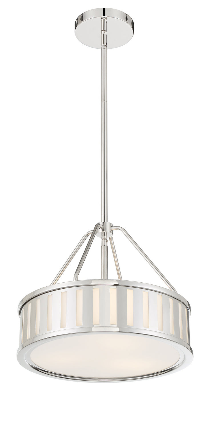Crystorama KEN-8303-PN Three Light Pendant, Polished Nickel
