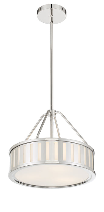 Crystorama KEN-8303-PN Three Light Pendant, Polished Nickel