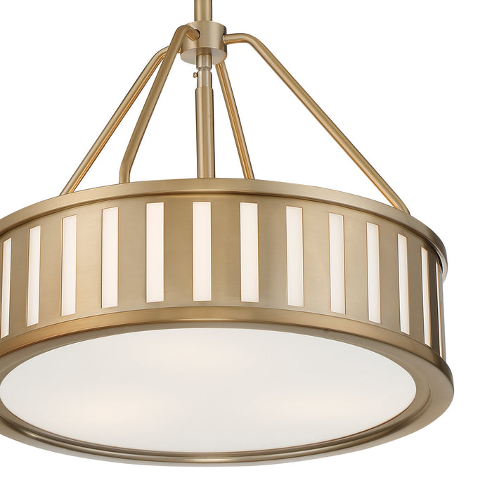 Crystorama KEN-8303-VG Three Light Pendant, Vibrant Gold
