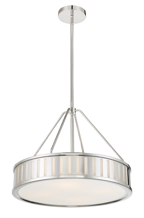 Crystorama KEN-8304-PN Four Light Pendant, Polished Nickel