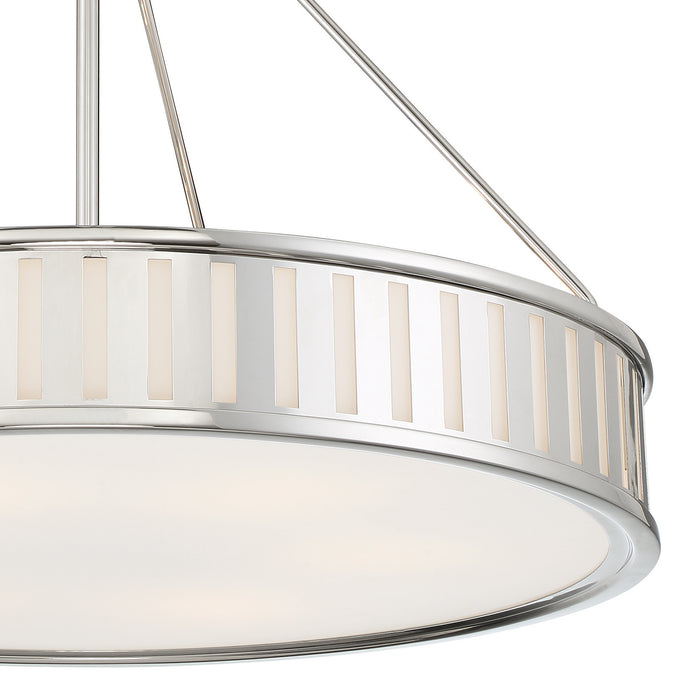 Crystorama KEN-8306-PN Six Light Pendant, Polished Nickel