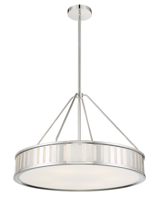 Crystorama KEN-8306-PN Six Light Pendant, Polished Nickel