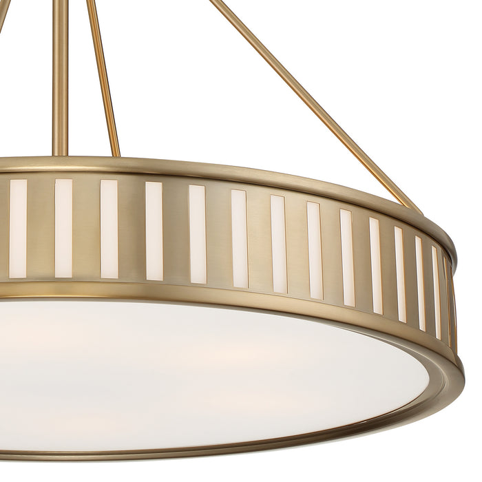 Crystorama KEN-8306-VG Six Light Pendant, Vibrant Gold
