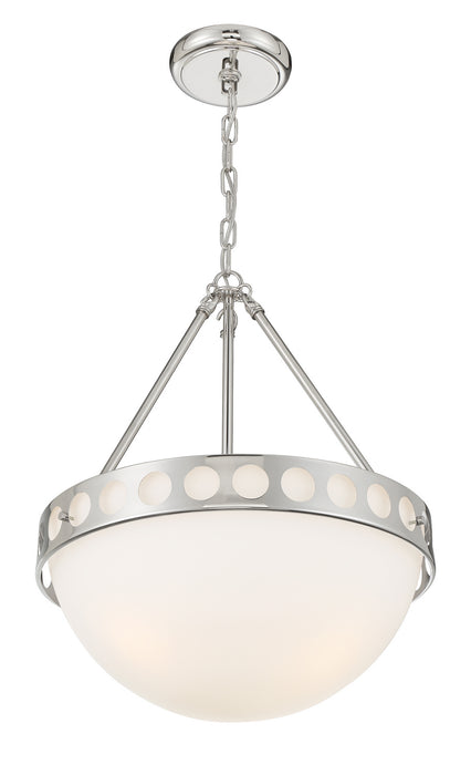 Crystorama KIR-B8105-PN Three Light Chandelier, Polished Nickel