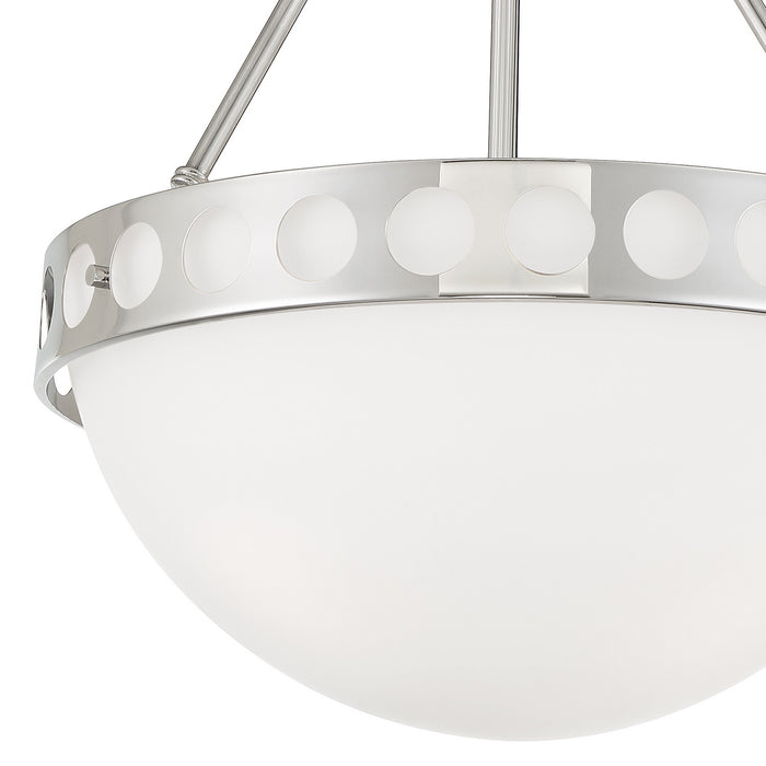 Crystorama KIR-B8105-PN Three Light Chandelier, Polished Nickel