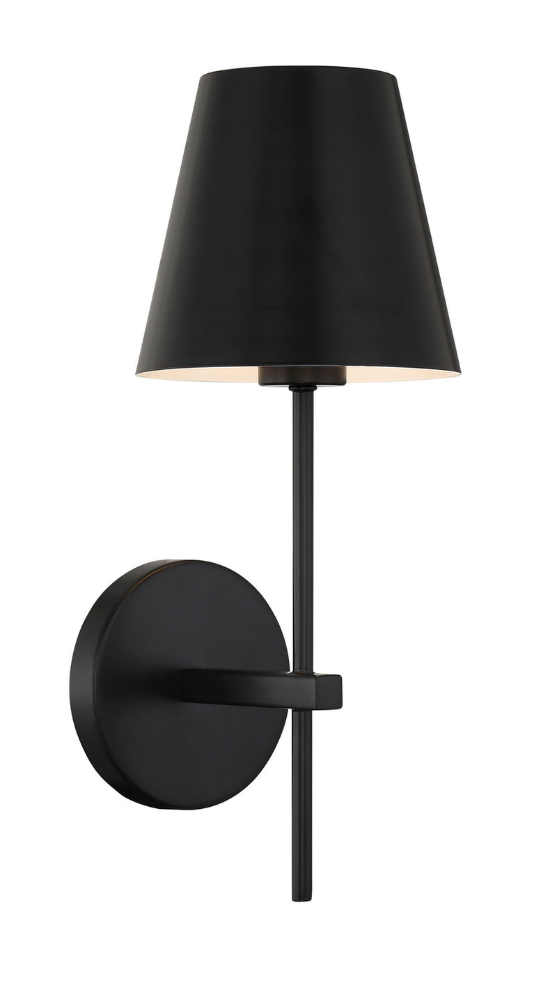 Crystorama XAV-B8321-MK One Light Wall Sconce, Matte Black