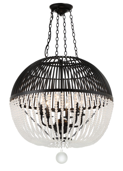 Crystorama DUV-626-MK Six Light Pendant, Matte Black