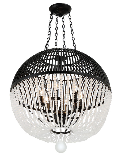 Crystorama DUV-626-MK Six Light Pendant, Matte Black