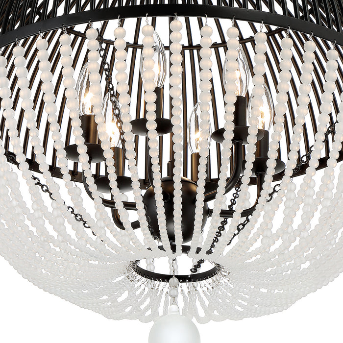 Crystorama DUV-626-MK Six Light Pendant, Matte Black