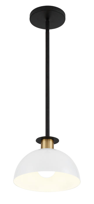Crystorama GIG-813-BK-AG One Light Pendant, Black + Aged Brass