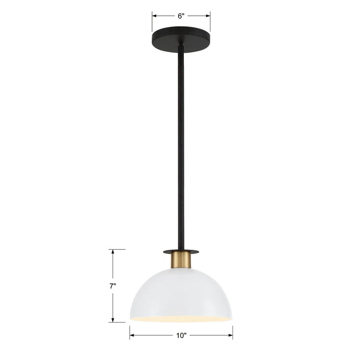 Crystorama GIG-813-BK-AG One Light Pendant, Black + Aged Brass