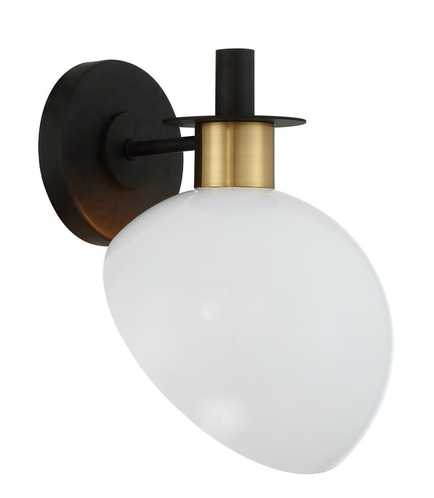 Crystorama GIG-811-BK-AG One Light Wall Sconce, Black + Aged Brass