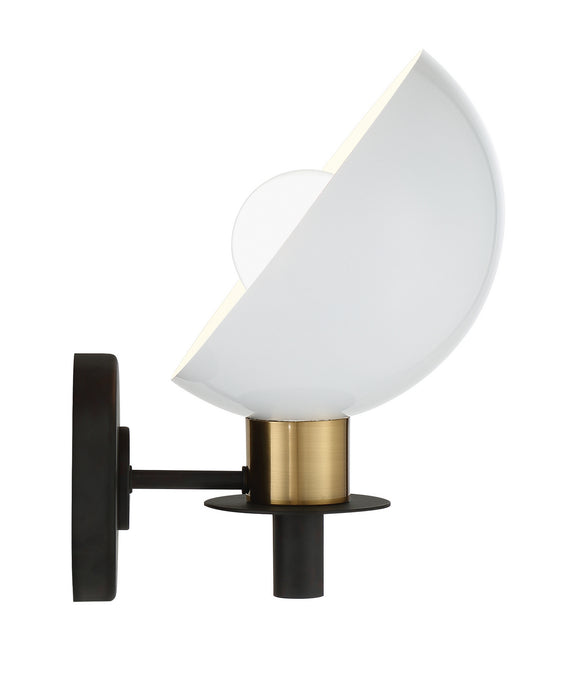 Crystorama GIG-811-BK-AG One Light Wall Sconce, Black + Aged Brass