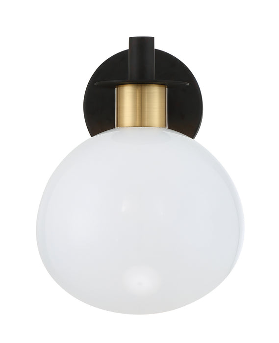 Crystorama GIG-811-BK-AG One Light Wall Sconce, Black + Aged Brass