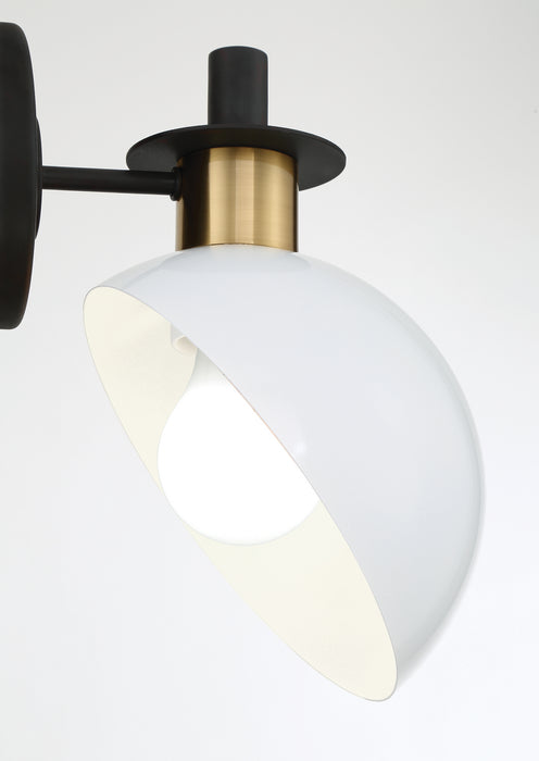 Crystorama GIG-811-BK-AG One Light Wall Sconce, Black + Aged Brass