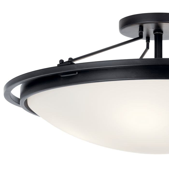 Kichler 42025BK Four Light Semi Flush Mount, Black